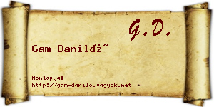 Gam Daniló névjegykártya